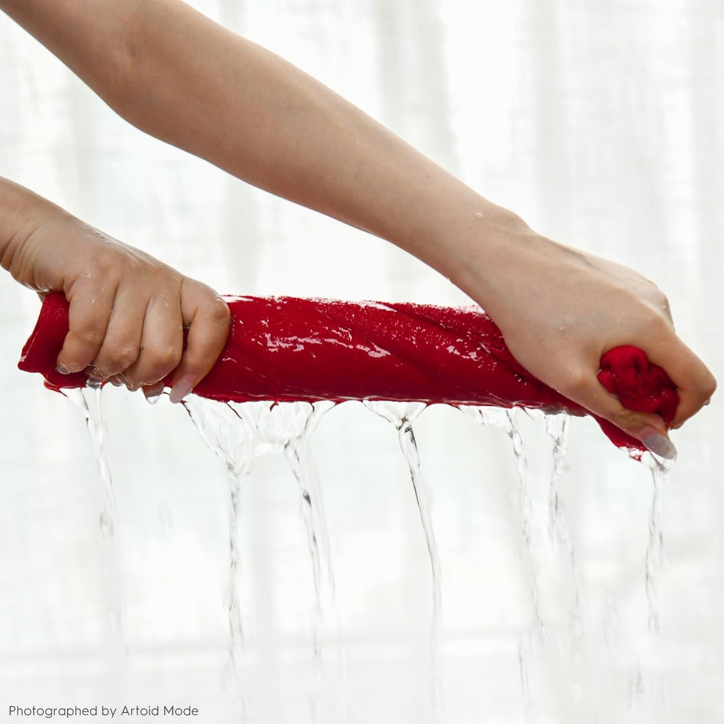 Artoid Mode Checkered Designed Cotton Beige Red Terry Kitchen Dish Towels, 15x25 Inch Soft Absorbent Quick Drying Cleaning Tea Towels Set of 4