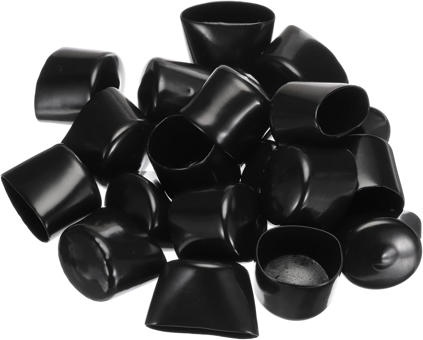 uxcell 20pcs Rubber End Caps 34mm ID Vinyl PVC Round Tube Bolt Cap Cover Screw Thread Protectors Black