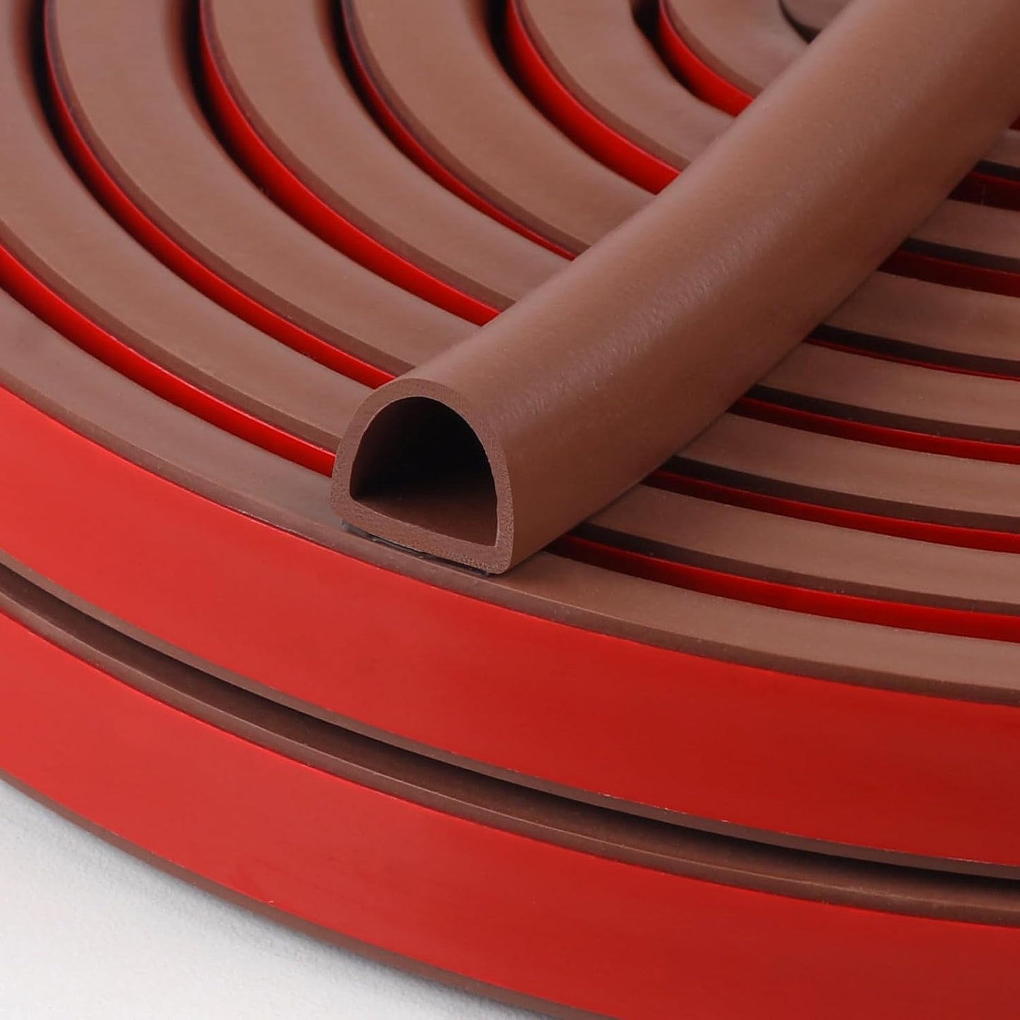 【New Upgrade】 Silicone Door Weather Stripping Door Seal Strip, 19.7 Feet Self-Adhesive D-Shape Door Insulation Strip for Door Frame& Window Seal Large Gaps, Easy to Cut & Install