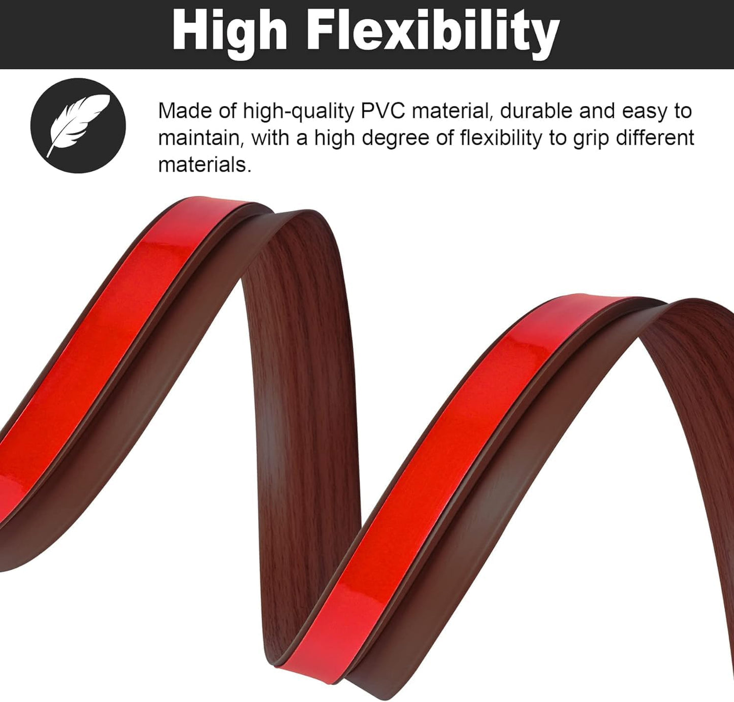 3.3Ft Carpet Floor Transition Strip, Self Adhesive Floor Edging Trim Strip for Doorway, PVC Floor Divider Threshold Cover Suitable for Threshold Height Less Than 5 mm - Red Wine