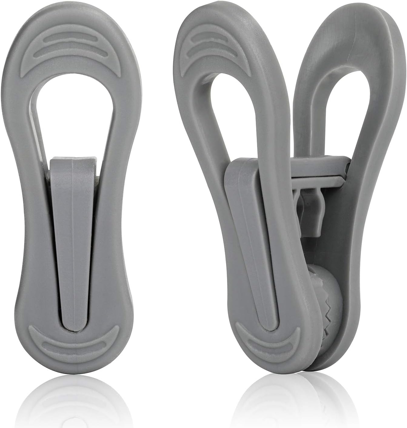 Tinfol 24pc Grey Plastic Hanger Clips, Strong Pinch Grip Finger Clips for Plastic Clothes Hangers, Multi-Purpose Kid Hanger Clip for Skirt Pant Hangers