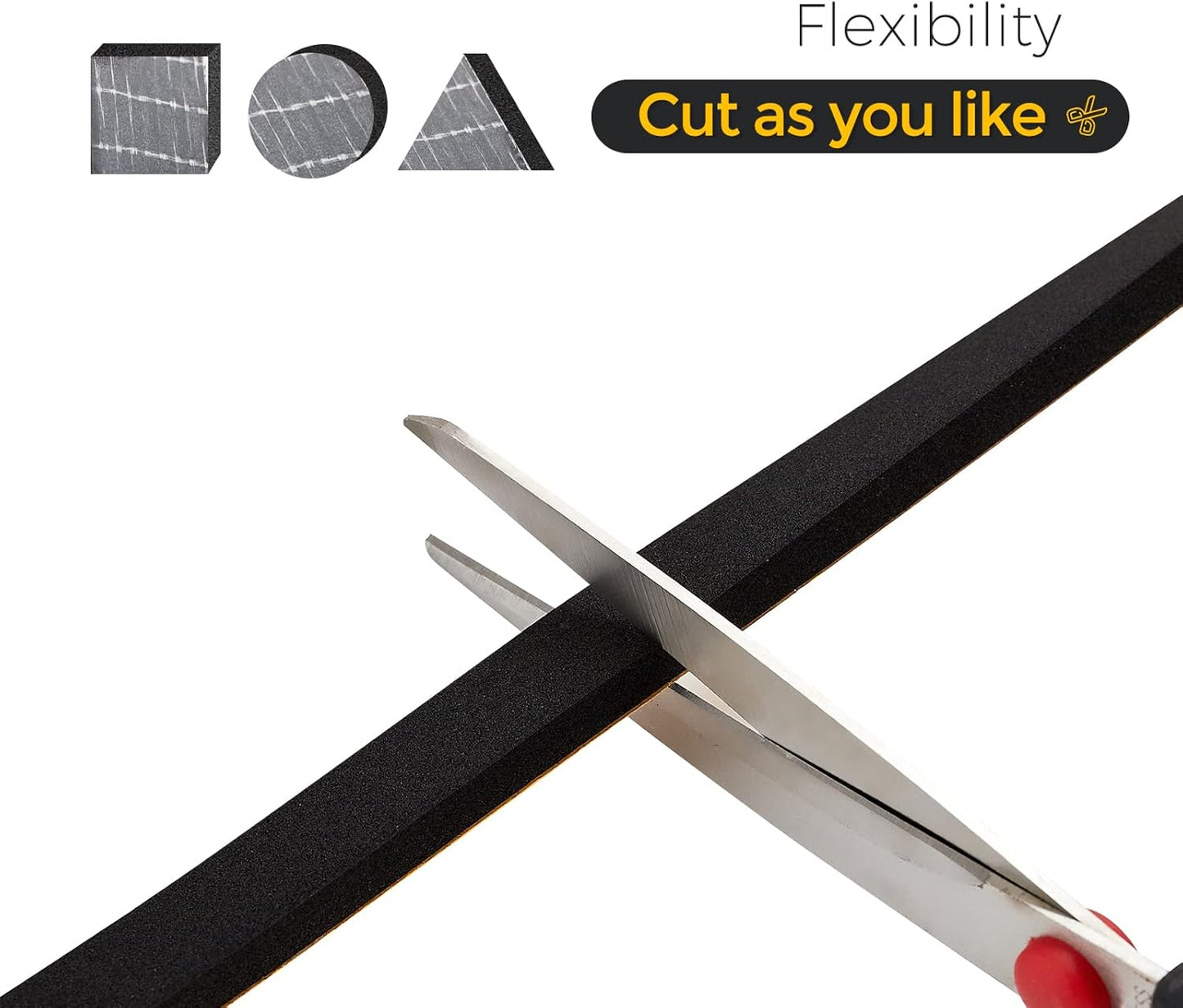 10 Feet Weather Stripping Door Seal, 1" Wide X 1/16" Thick Door Seal Strip High Density Foam Tape Adhesive Strip for Door Soundproofing,Window Insulation (1" x 1/16" x 10FT,Black)