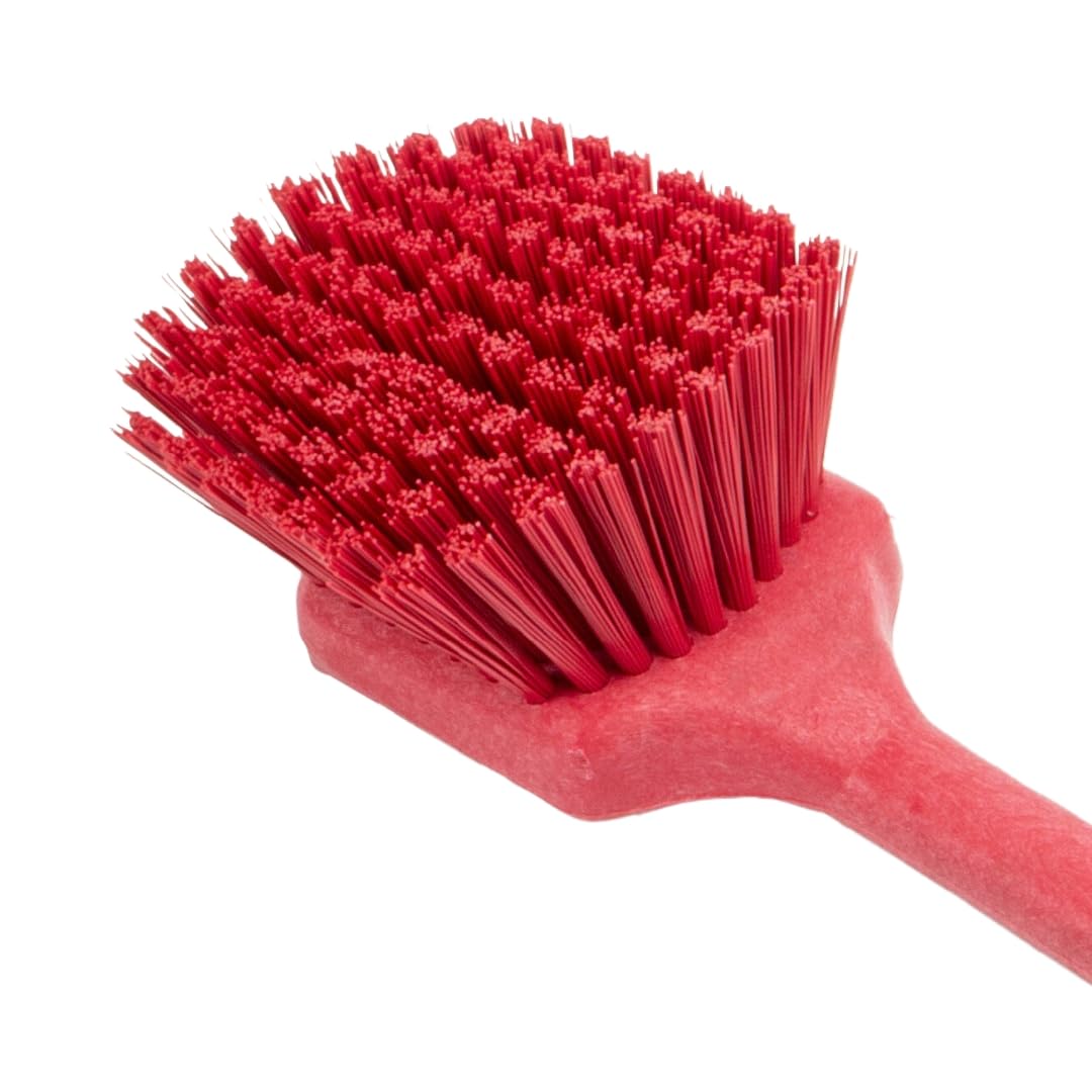SPARTA 40501EC05 Plastic Large Scrub Brush, Kitchen Brush, Utility Brush With Long Handle For Cleaning, 20 Inches, Red