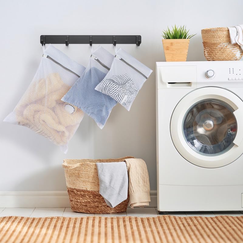 3Pack Large Honeycomb Lingerie Bags with Hanging Loop by MDSXO for Washing Delicates 16 * 20 inch