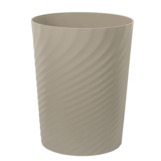 UUJOLY Plastic Small Trash Can Wastebasket, Garbage Container Basket for Bathrooms, Laundry Room, Kitchens, Offices, Kids Rooms, Dorms, (Khaki, 1.8 Gallon)