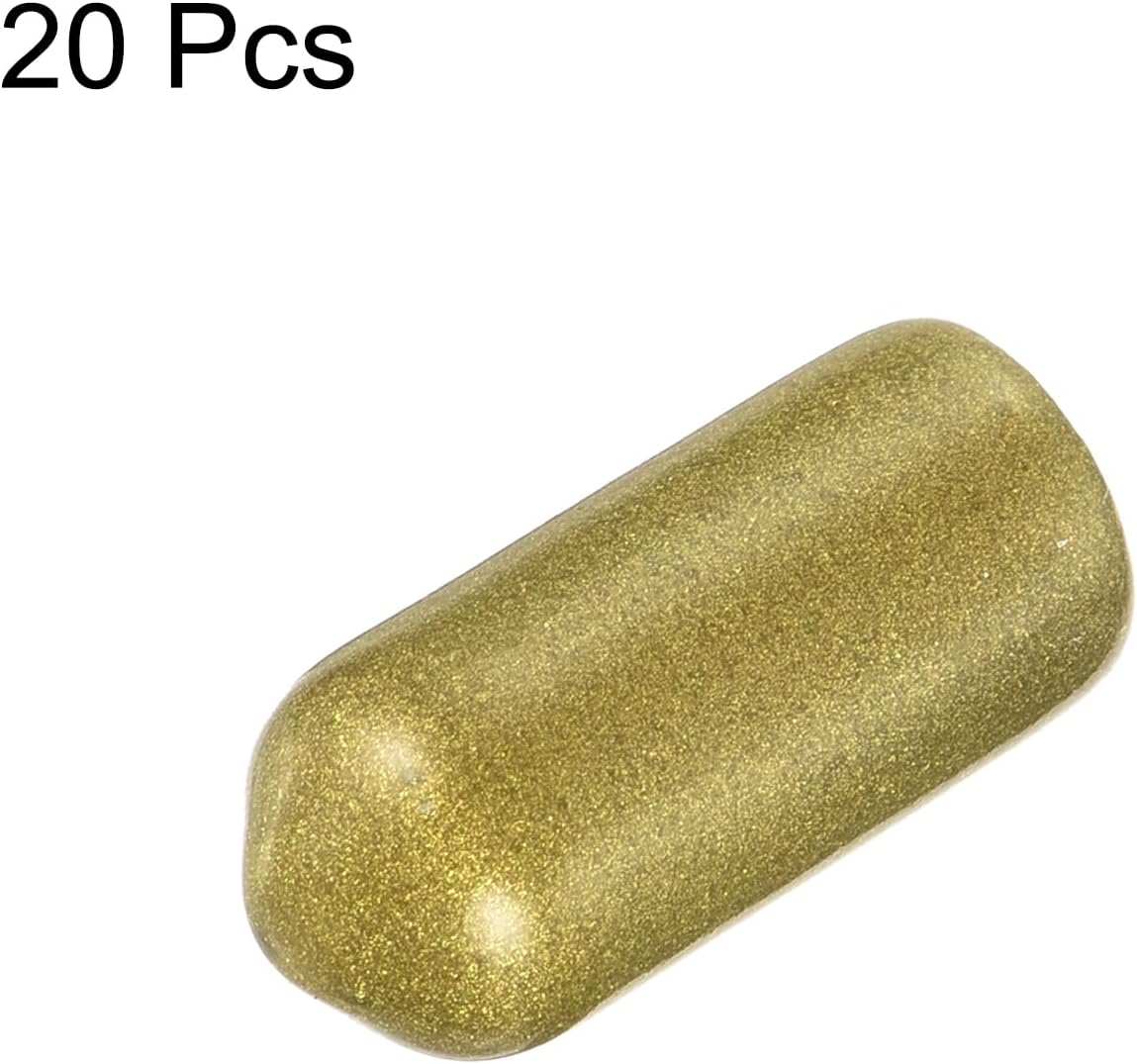 uxcell 20pcs Rubber End Caps 7mm ID Vinyl Round Tube Bolt Cap Cover Thread Protectors Gold