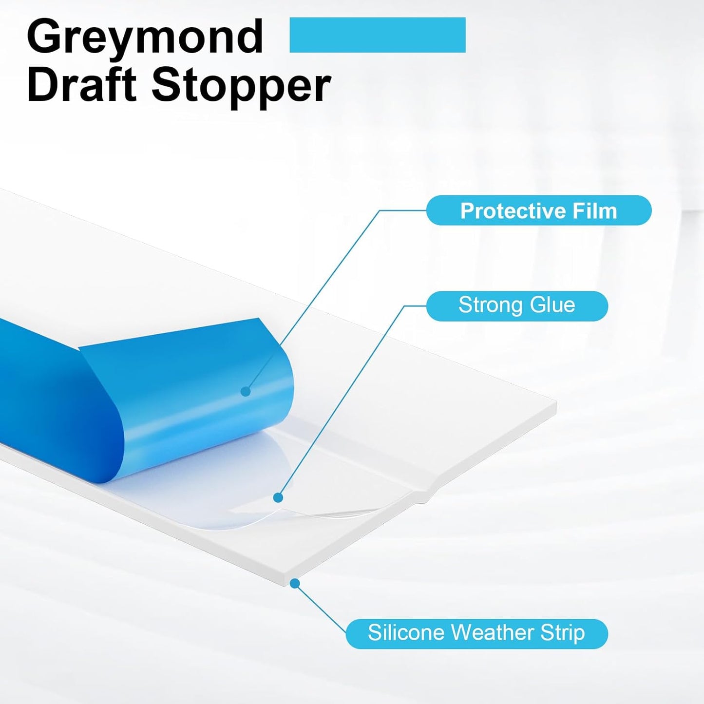 Weather Stripping Door Seal, Silicone Strip for Frame and Gaps Draft Stopper,Glass Shower Door Sweep, White, 20 Feet x 1 Inch