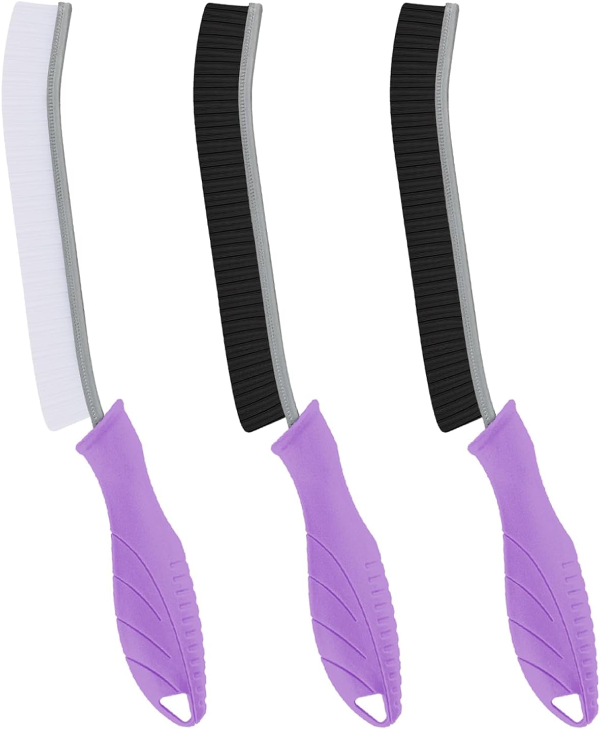 Hard Bristle Crevice Cleaning Brush-Thin Gap Scrub Brush, Small Cleaning Brush, Grout Brush, Kitchen Brush, Cleaning Tools for Toilet, Bathroom, Sink, Home, Household, Window (3, Purple)