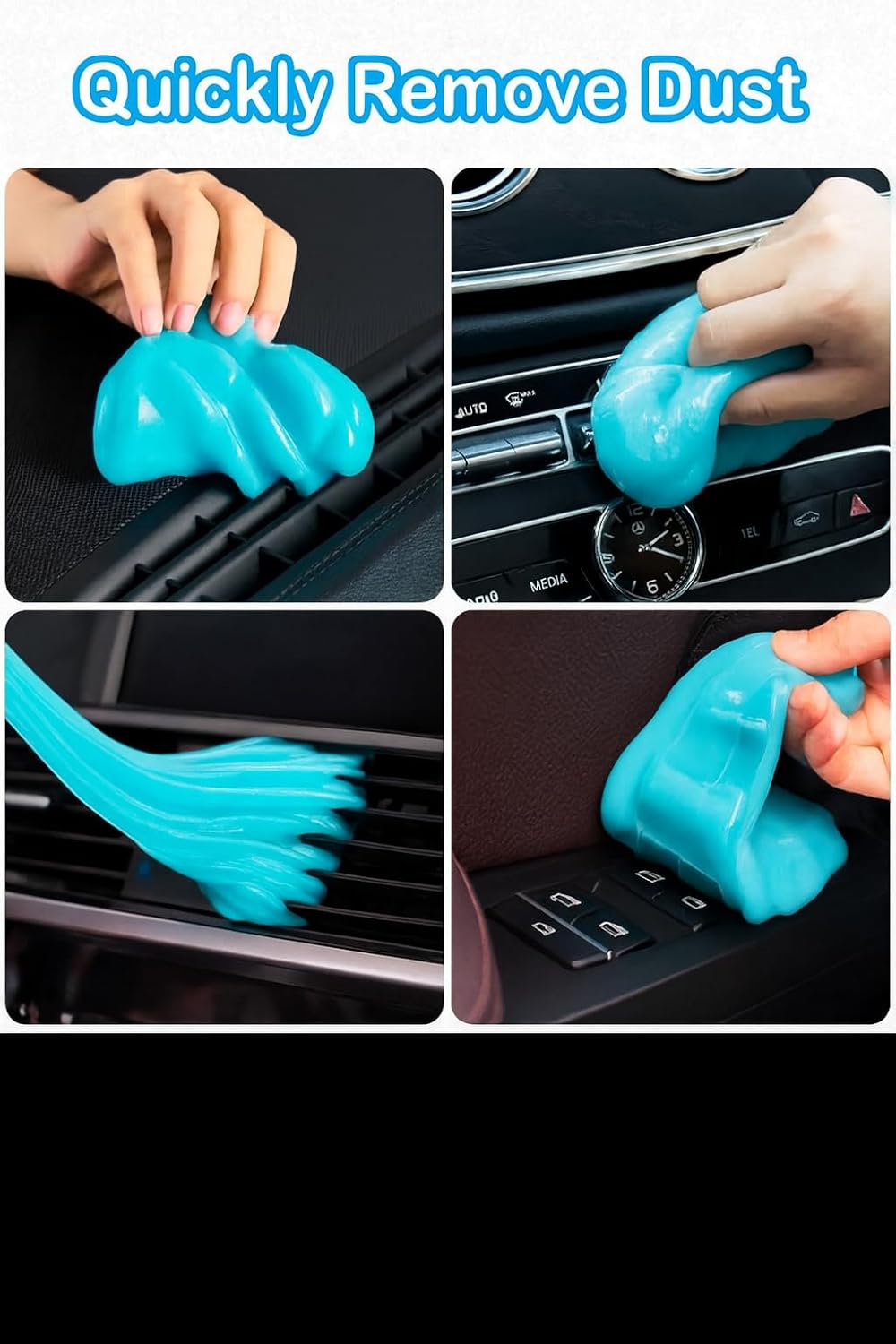 Car Cleaning Gel Pack of 2 – Reusable Car Interior Detailer Slime, Dust Remover Putty for Car Vents, Dashboard, Keyboard & Electronics, Auto Detailing Supplies for Easy Cleaning