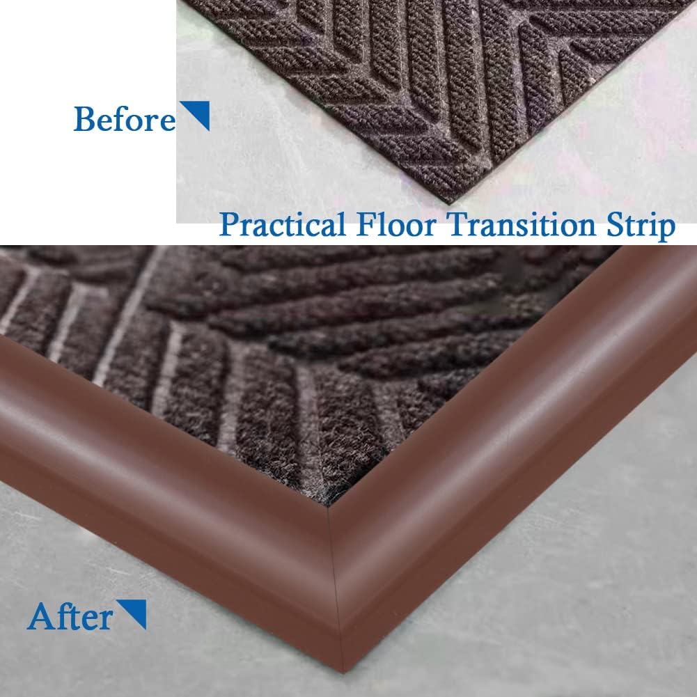 Floor Transition Strip Self Adhesive Carpet & Flooring Transitions Edging Trim Strip PVC Threshold Transitions Suitable for Threshold Height Less Than 5mm (10Ft, Black Walnut)
