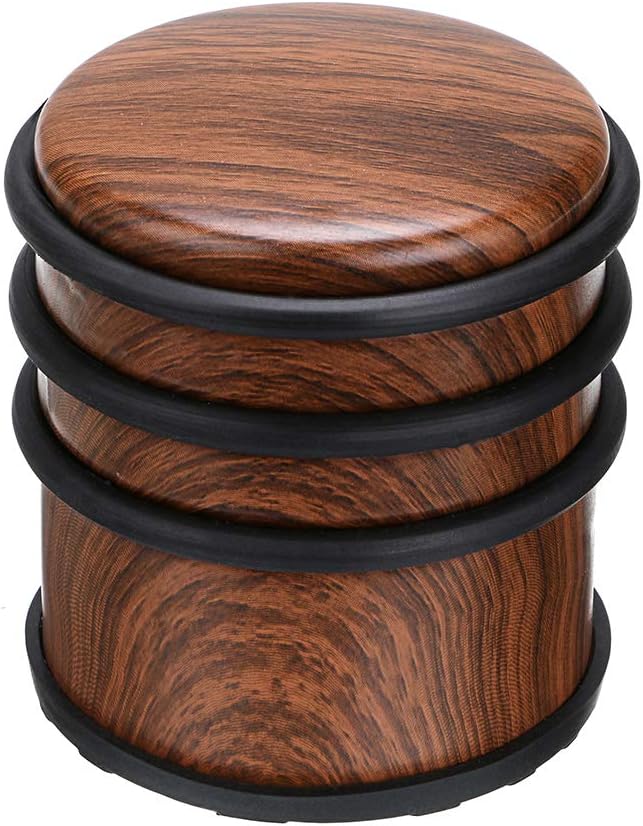 Sumnacon Heavy Duty Floor Door Stopper No Drill, Durability Stainless Steel Door Stops With Anti-skid Rubber- Contemporary Decorative Safety Door Wedge for Home Office Commercial Industrial, WoodGrain