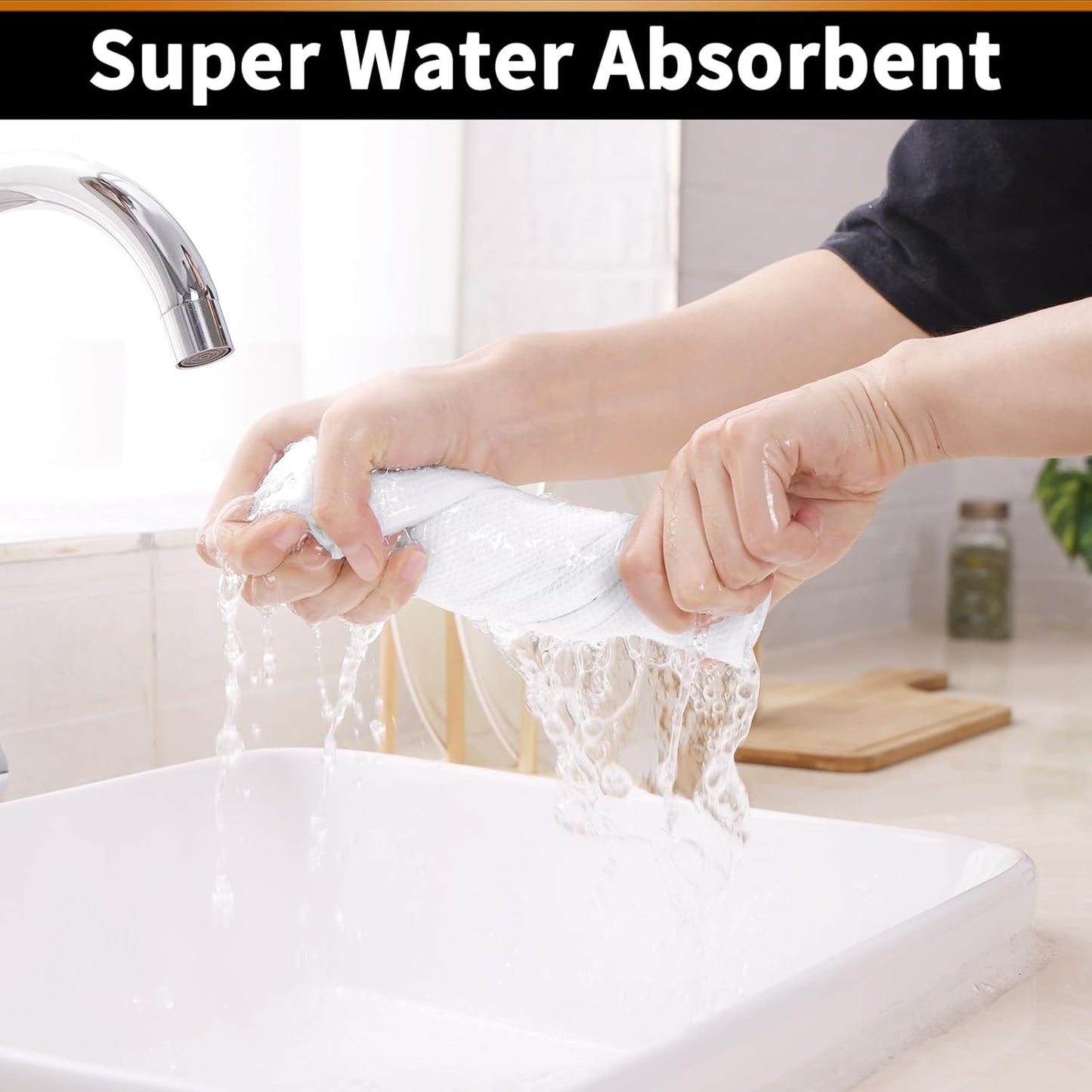 Homaxy 100% Cotton Waffle Weave Kitchen Towels - 4 Pack Soft and Absorbent Dish Towels - 16 x 26 Inches Quick Dry Hand Towels - White