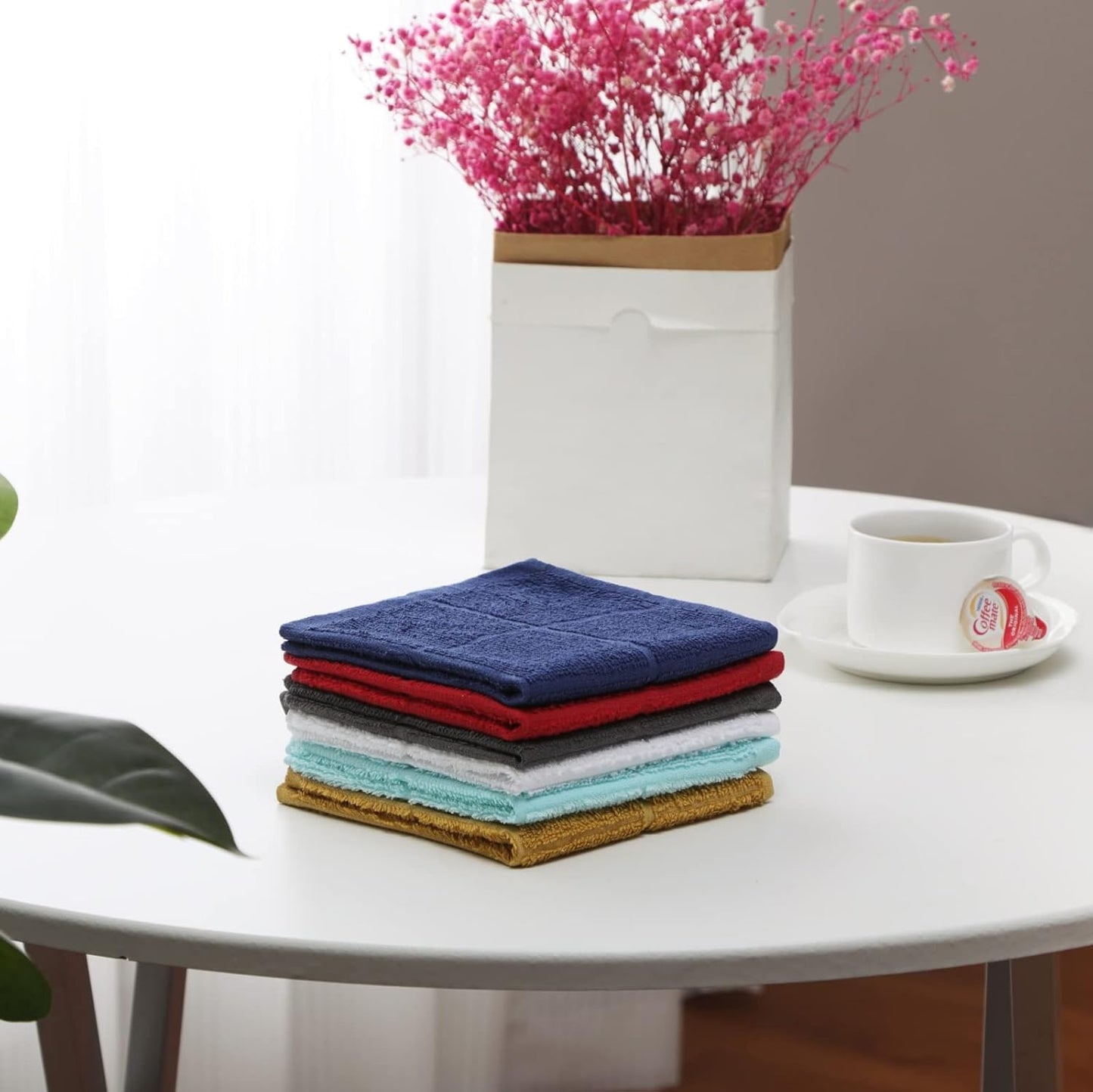 Glynniss Dishcloths Kitchen Highly Absorbent Dish Rags 100% Cotton Dish Cloths for Washing Dishes (Aqua Sky)