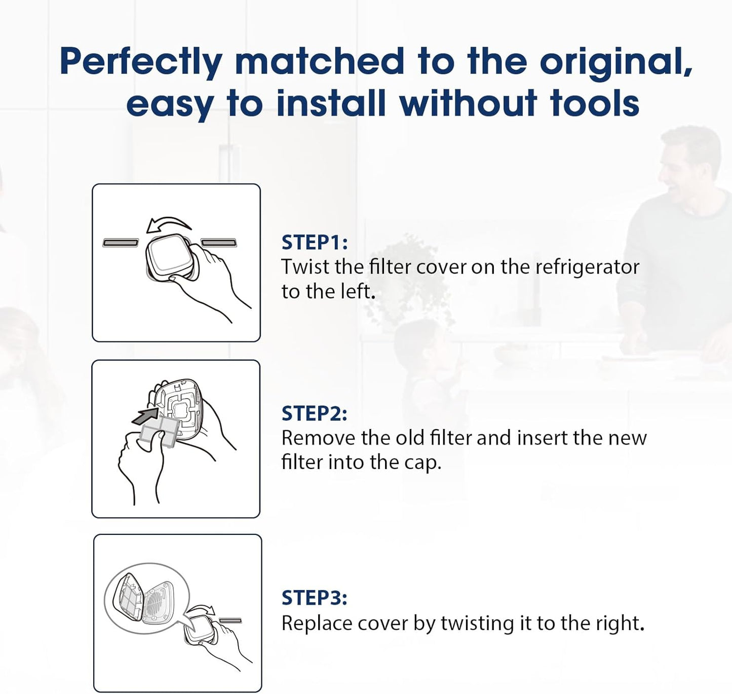 MARRIOTTO LT120F Refrigerator Air Filter Replacement for LG LT120F, Kenmore Elite 469918, 9918, ADQ73334008, ADQ73214402, ADQ73214404, 3 Pack