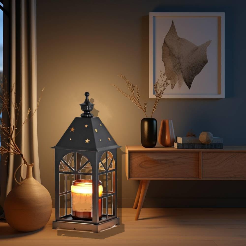 VINGVO Candle Warmer Lamp with Timer, Electric Candle Warmer, Wax Warmer with 2 Bulbs, Adjustable Farmhouse Heat Lamp, Vintage Iron Craftwork for Scented Wax,Romantic Home Decor, Yoga Studio