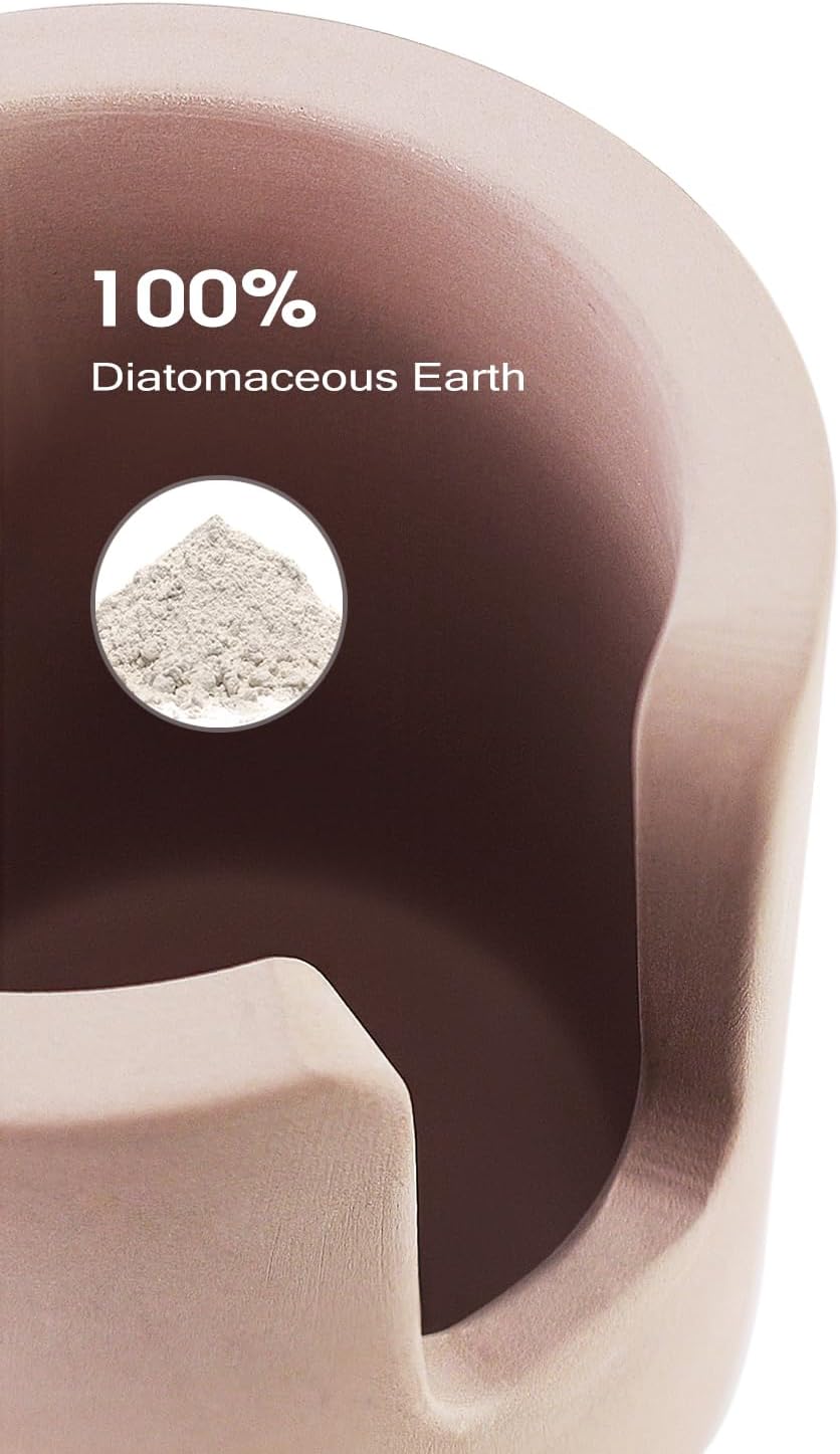 Stone Sponge Holder for Countertop Organizer, Quick Dry Diatomite Sponge Holder, Diatomaceous Earth Sponge Caddy, Absorbent Face Sponge Stand, Large Brown