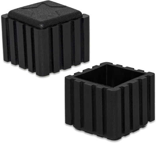 Flyshop Anti-Skid Non-Marking Synthetic Rubber Patio Chair Table Leg Caps Square Furniture Covers 20pcs, Black, 22 mm x 22 mm, 7/8" x 7/8"