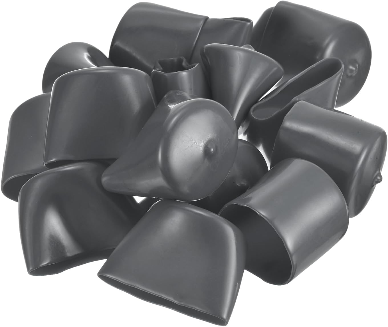 uxcell 20pcs Rubber End Caps 36mm ID Vinyl Round Tube Bolt Cap Cover Thread Protectors Dark Grey