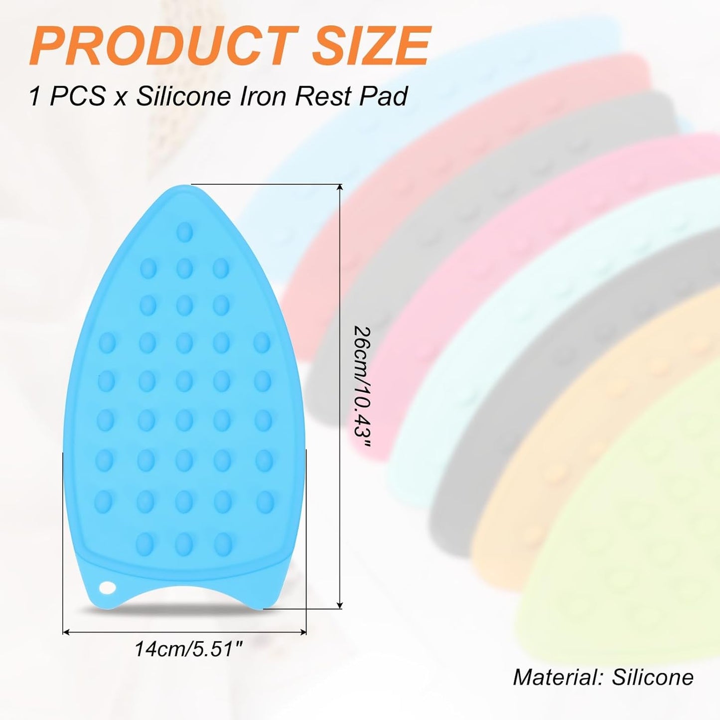 PATIKIL Silicone Iron Rest Pad, Multipurpose Hot Heat Resistant Iron Rest Plate Protective Pad for Ironing Board Hot Resistant Steamer Steam Compact Mat, Blue