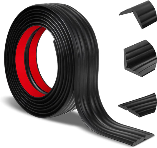 Wall Corner Protector Peel and Stick Corner Trim Molding Flexible Inside & Outside Wall Edge Guard Self Adhesive Moulding Trim for Edge Use, Black, 2.3” W x 20’ L