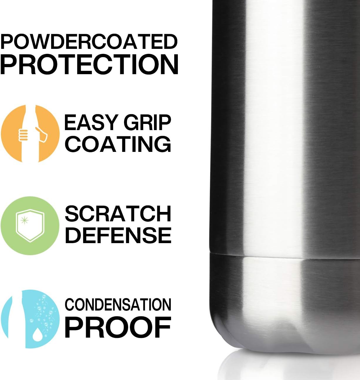 MEWAY 17oz Sport Water Bottle Vacuum Insulated Stainless Steel Leak-Proof Double Wall Cola Shape Water Bottle,Keep Drinks Hot & Cold(Silver,1 Pack)