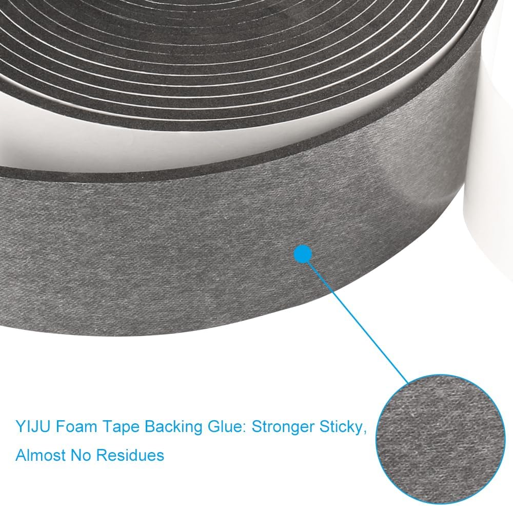 High Density Foam Tape,2 Inch Wide x 1/8 Inch Thick Door Insulation Tape,Adhesive Weather Stripping for Doors Window,Foam Seal Proofing Tape,33 Feet Long