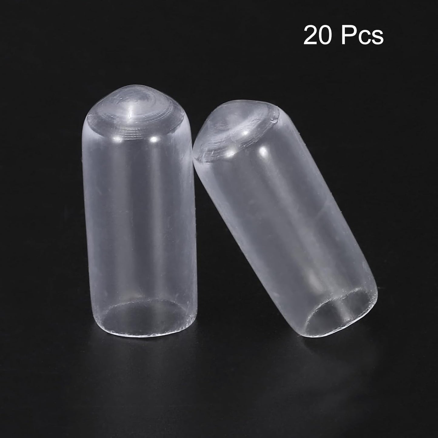 uxcell 20pcs Rubber End Caps 6mm(1/4") ID Vinyl PVC Round Tube Bolt Cap Cover Screw Thread Protectors Clear