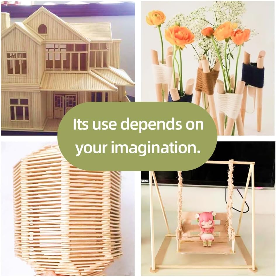 1/4 x 6 Inch 25 PCS Dowel Rods Wood Sticks Wooden Dowel Rods - Unfinished Bamboo Sticks - for Crafts and DIYers