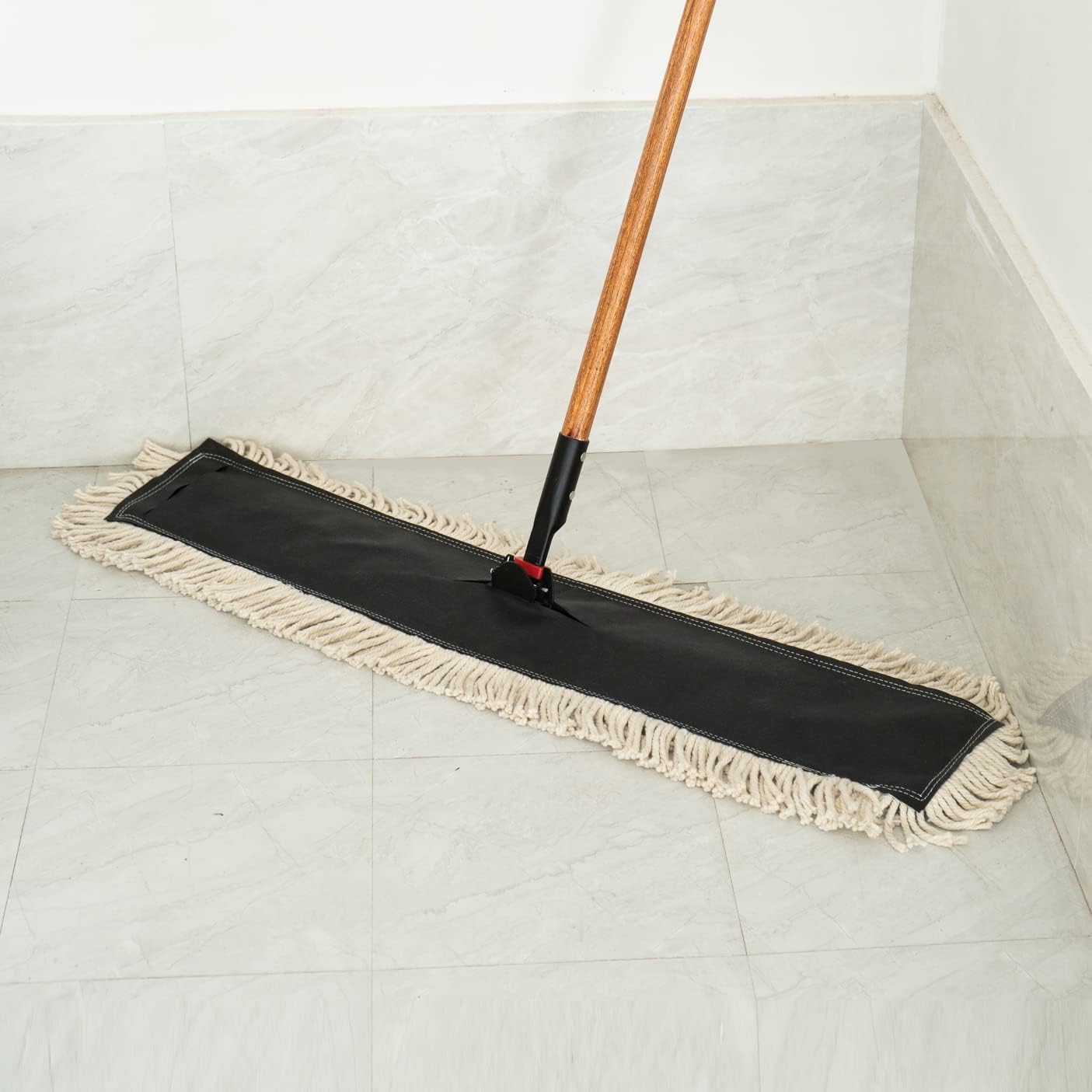 Matthew Cleaning 24'' High Strength Disposable Dust Mop Cotton Cut-end Yarn Mop Replacement Heads for Residential & Commercial Fit Standard Dust Mop Frames, Hardwood, Laminate, Concrete Floors 6Pack