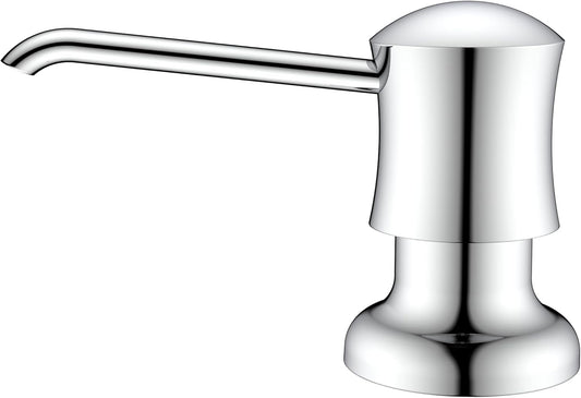Soap Dispenser for Kitchen Sink Chrome Upgrade Built-in and Refill-from-Top Design with Liquid Hand & Dish Soap Bottle