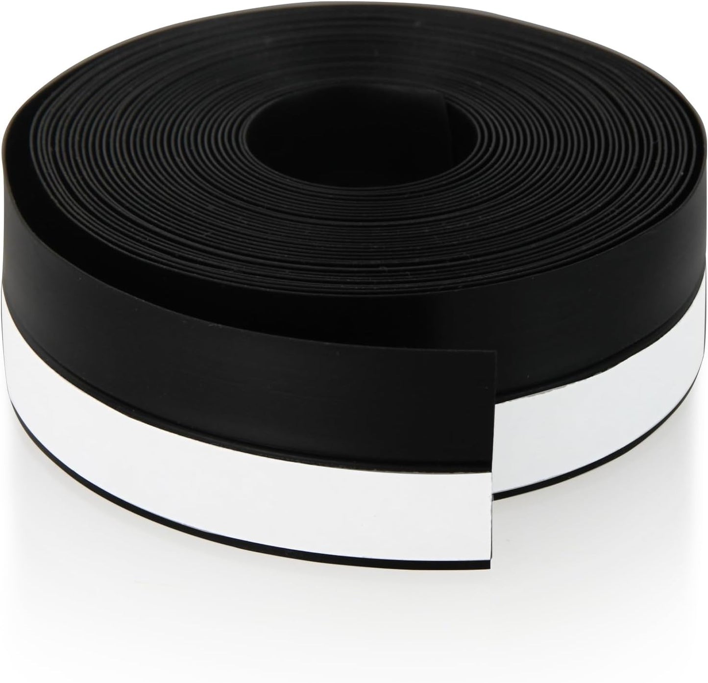 Silicone Weather Stripping Door Seal Strip, 16.4 Feet Self Adhesive Sealing Sticker Sealing Tape for Door Draft Stopper Adhesive for Doors Windows Shower Glass Gaps (Black, Width 25mm)