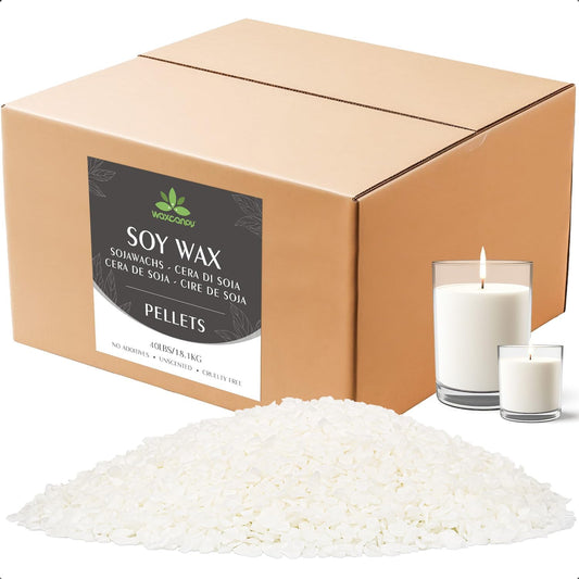 Soy Wax, Waxcanpy Natural Candle Wax, Organic Soy Wax for Candle Making from Farm, No Additives, Harmless and Pure (40lb)