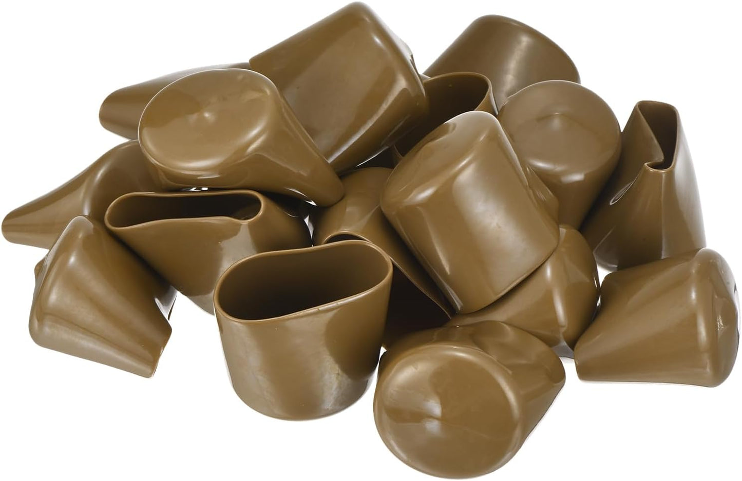 uxcell 20pcs Rubber End Caps 42mm(1 5/8") ID Vinyl PVC Round Tube Bolt Cap Cover Screw Thread Protectors Light Brown