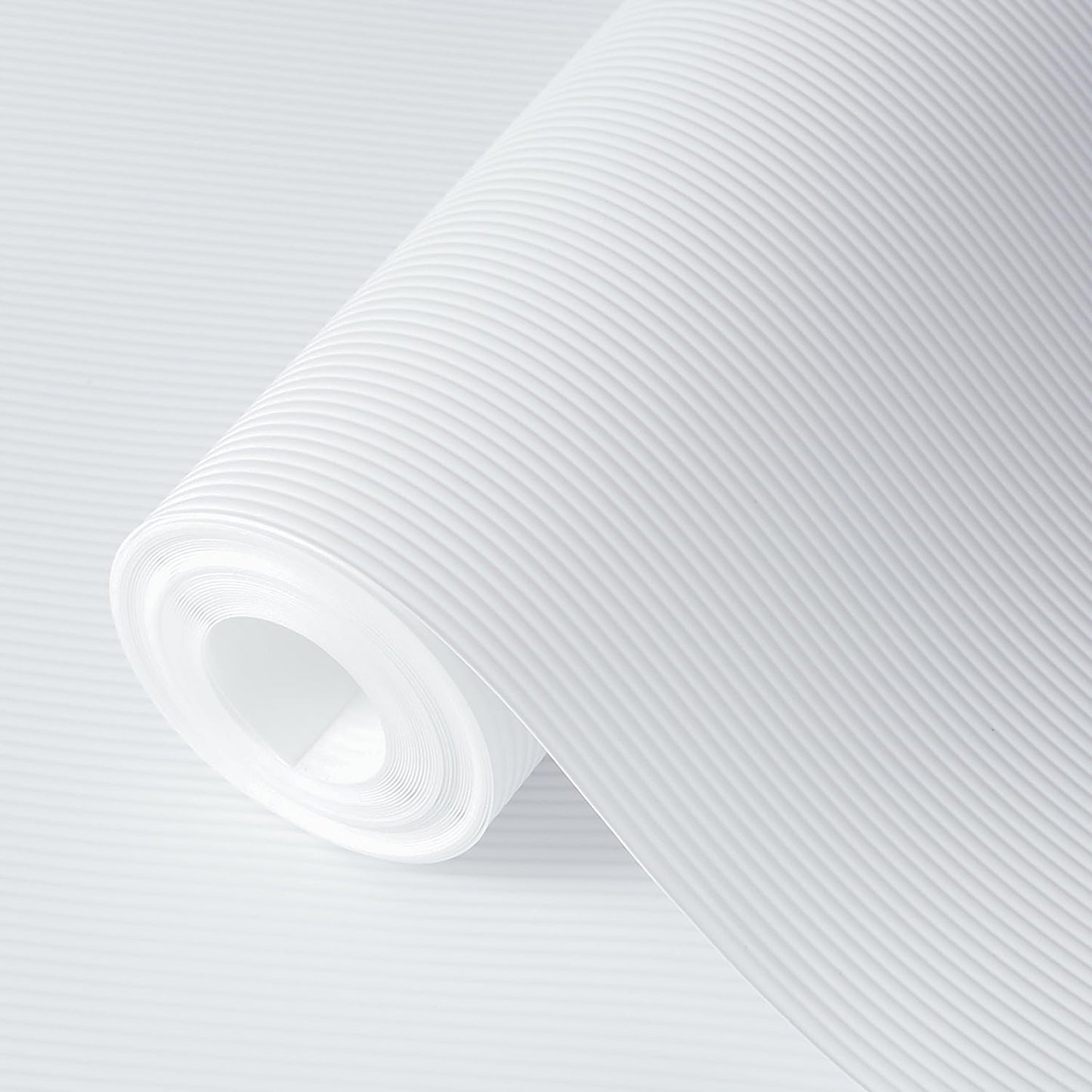Shelf Liners 20 in x 20 ft EVA Drawer Mats, Non-Adhesive Cupboard Protector, Kitchen Cabinet Lining Fridge Liner (White Stripe, 50.8x610cm)