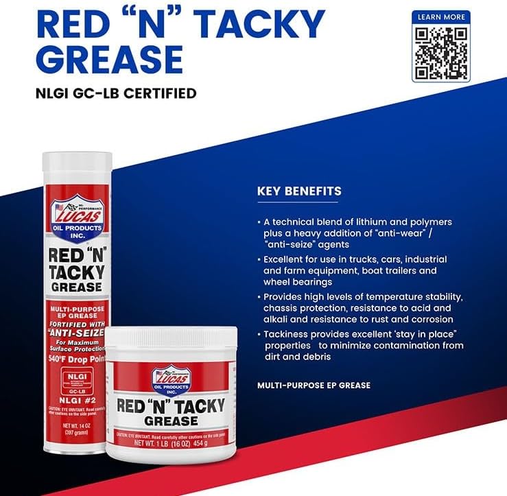 Lucas Oil 10318 Red N Tacky Grease 3 Ounce Combo Pack