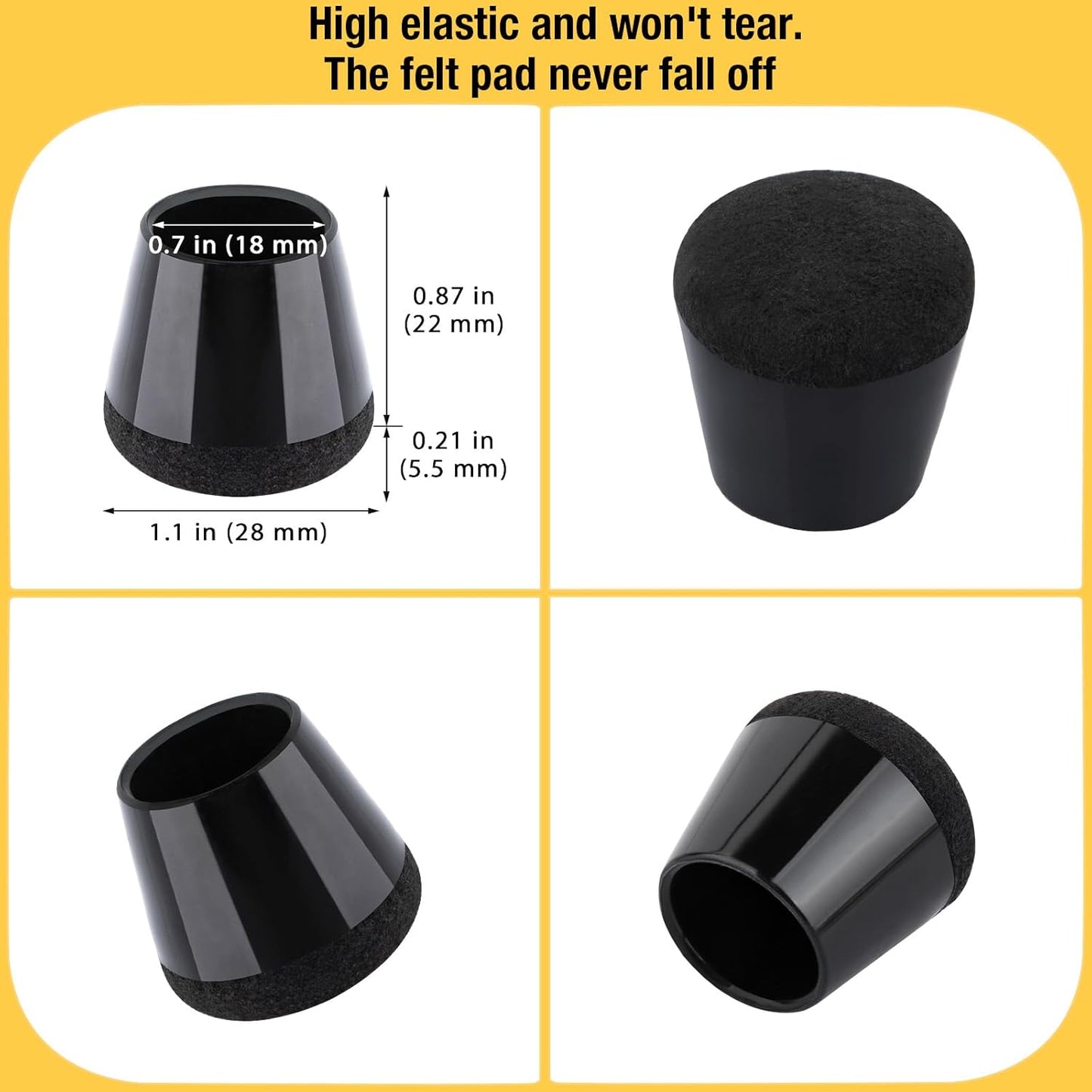 32 Pcs New Small Chair Leg Protectors for Hardwood Floors, Silicone Chair Leg Floor Protectors, Chair Leg Caps Covers Protect Wooden Floors from Scratching, Thick, Won't Tear