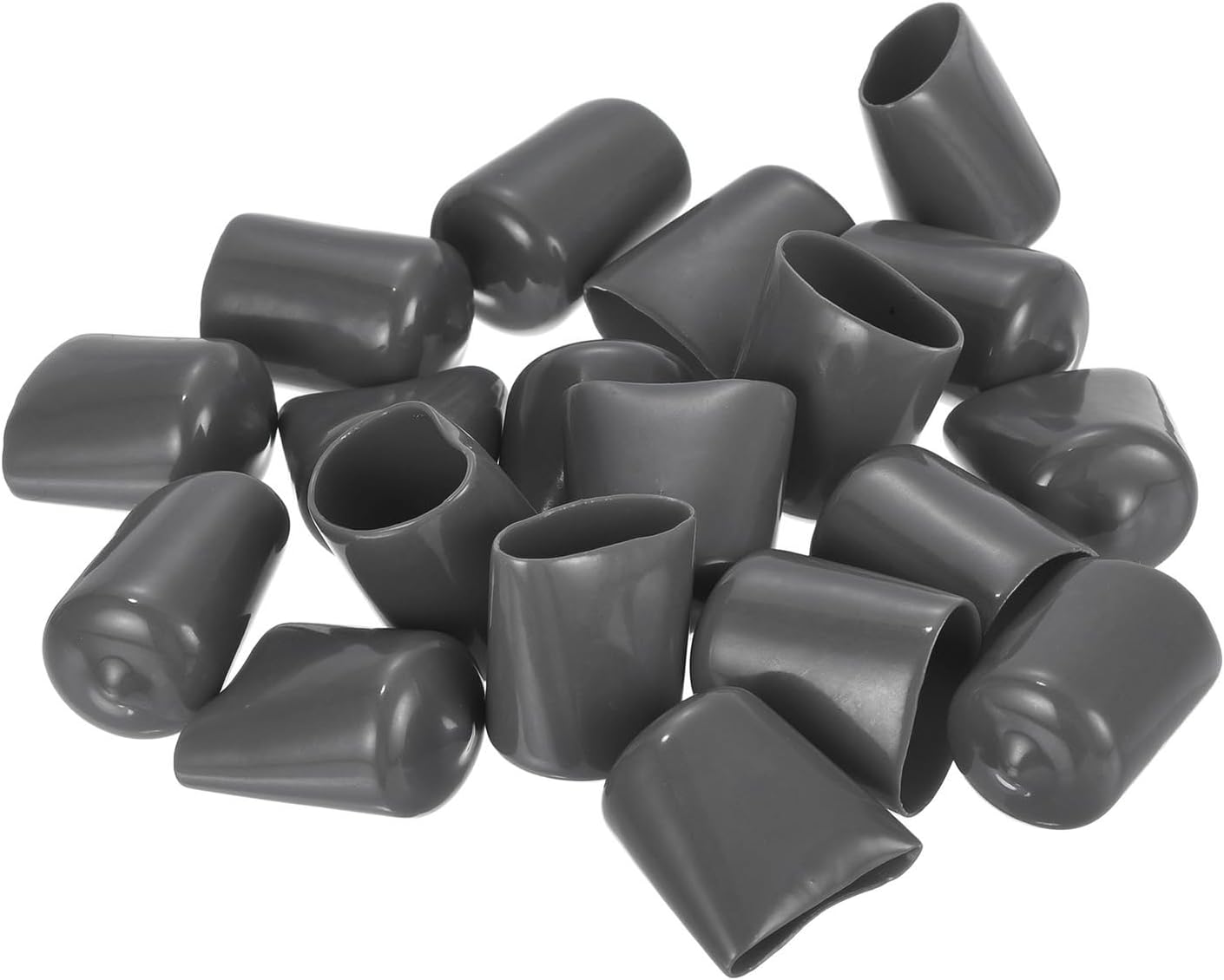 uxcell 20pcs Rubber End Caps 19mm(3/4") ID Vinyl PVC Round Tube Bolt Cap Cover Screw Thread Protectors Dark Grey