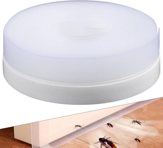 Silicone Weather Stripping Seal Door Tape 16.5 Feet Strip Bottom Draft Insulation Stopper Weatherproof Soundproof for Door Frame or Window Bathroom Shower Glass Gaps