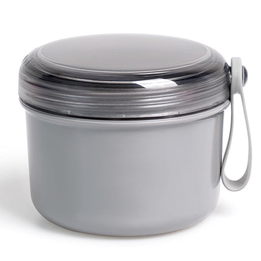 Large Denture Bath Cup No Leak Denture Case Retainer Cleaner Case Complete Cleaning Care Denture Clear and Retainer Denture Holder for Soaking (grey)