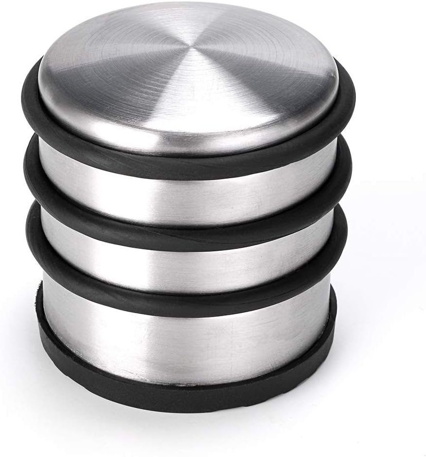 Sumnacon Heavy Duty Floor Door Stopper No Drill, Durability Stainless Steel Door Stops with Anti-Skid Rubber - Contemporary Decorative Safety Door Wedge for Home Office Commercial Industrial