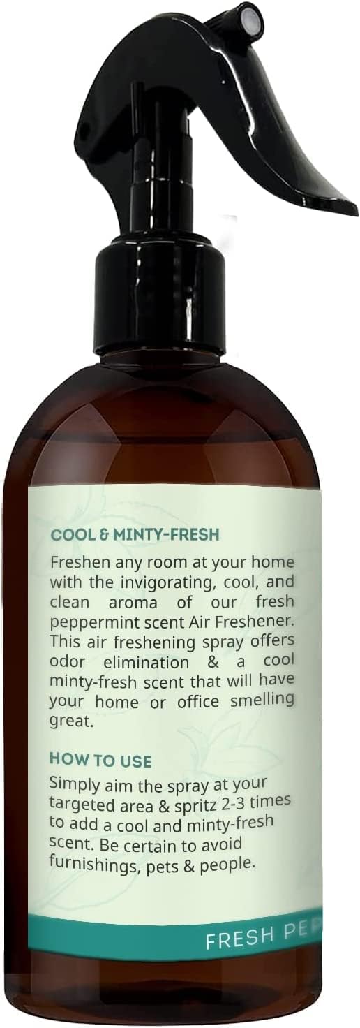 Kate Naturals Peppermint Air Freshener Spray for Room & Car with Natural Mint. Odor Eliminator Peppermint Spray for Bathroom & Linen (8 fl oz, Pet Safe, Non Toxic)