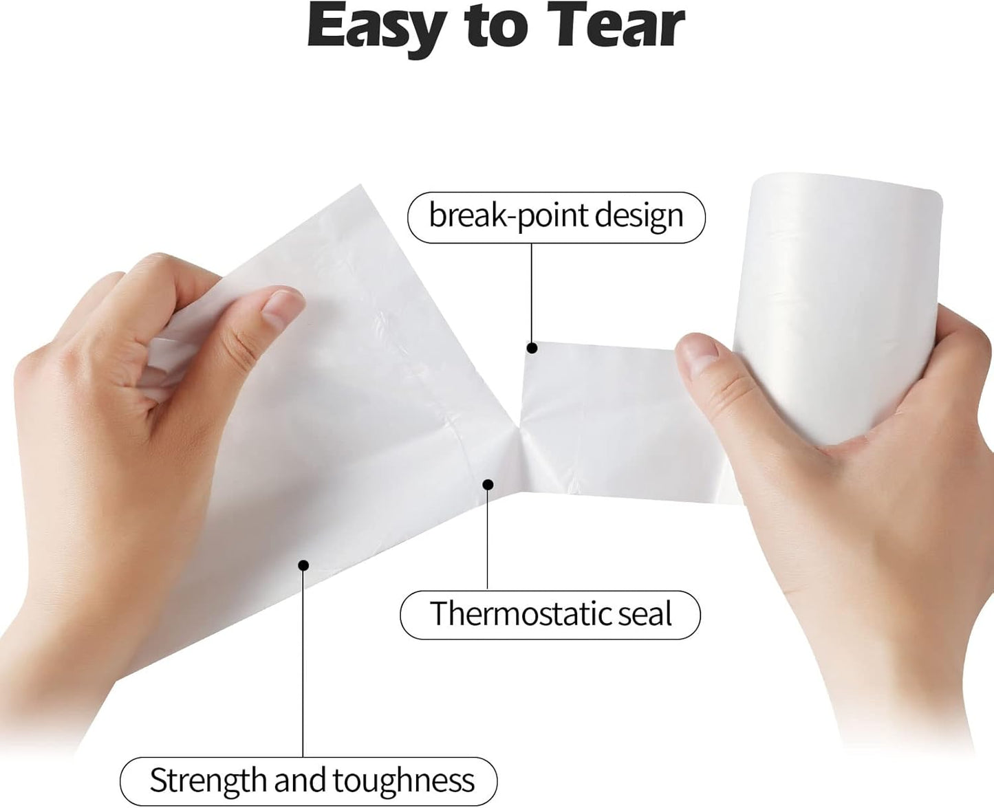 2-4 Gallon Portable Trash Bags,120 Counts Thicken portable Small Garbage Bags for Office, Kitchen,Bedroom Trash Can,Strong Trash Bags（White）