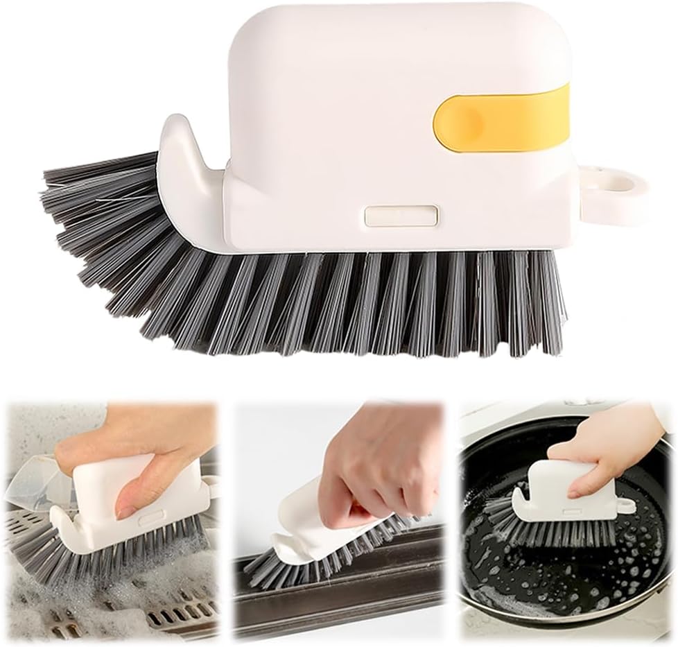 Window Cleaning Brush, 3-in-1 2025 New Magic Window Groove Cleaning Brush Set - Hand-Held Track Cleaner Tool for Sliding Doors, Window Sills, Tile Grout, Shutters, Deep Scrub Brush for Home (Yellow)