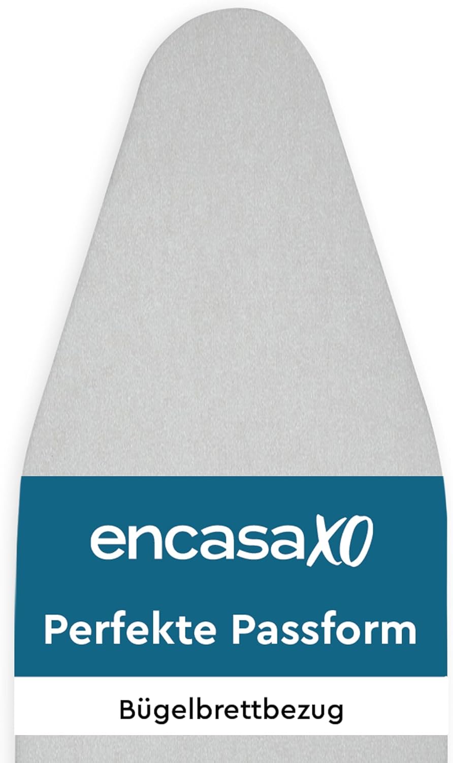 Encasa XO Ironing Board Cover and Pad 28"x12" - Thick 2mm Foam Padding, Drawstring Tightening & Lock, Heat Reflective, Scorch & Stain Resistant, Mini Ironing Board - Silver Premium