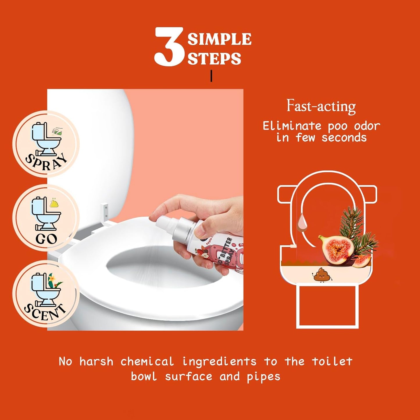 Clean-n-Fresh Toilet Spray, Autumn Air, Bathroom Odor Deodorizer, Air Fresheners for Home and Work, 6.8 Fl.Oz, Up to 400+ Uses