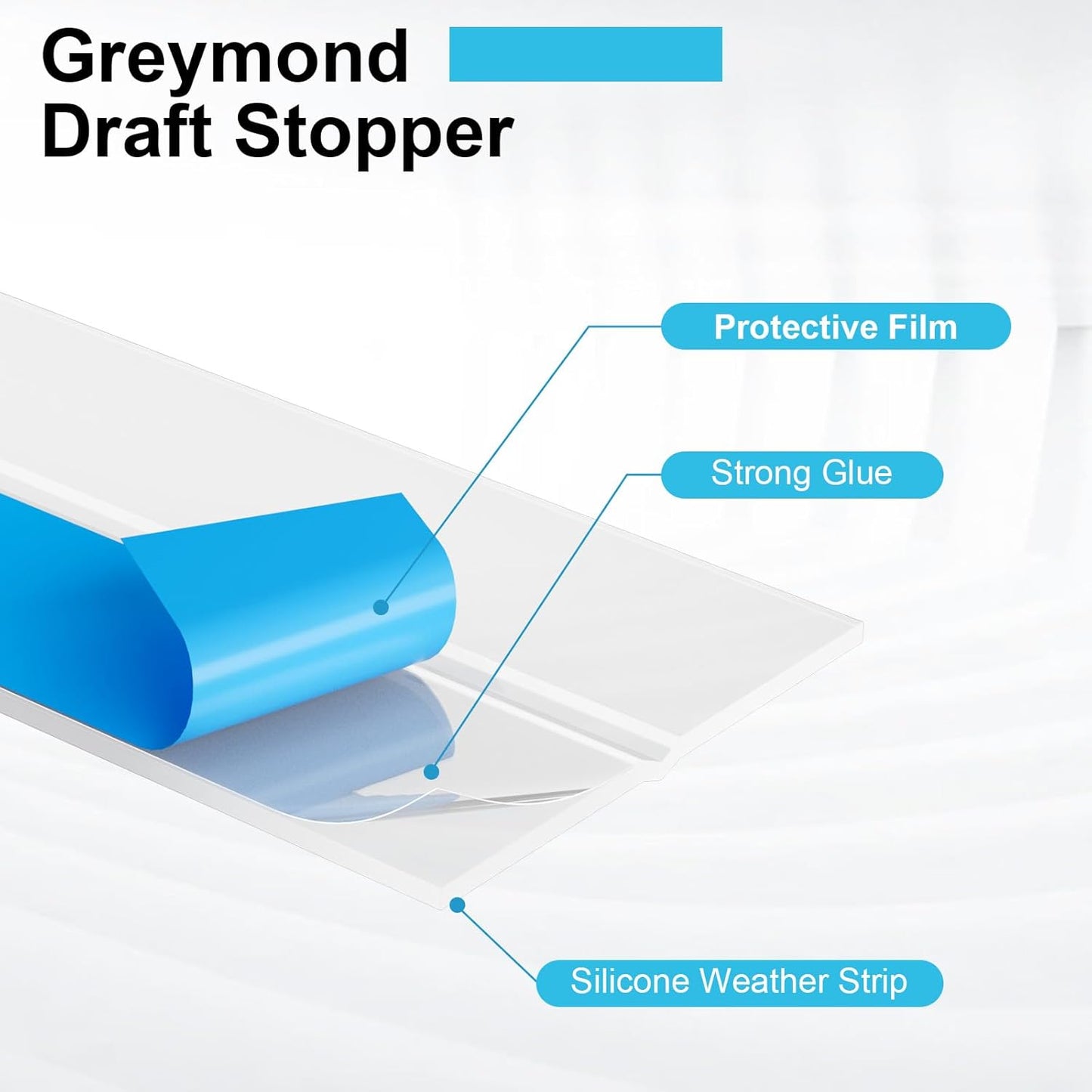 Weather Stripping Door Seal, Silicone Strip for Frame and Gaps Draft Stopper,Glass Shower Door Sweep, Clear, 20 Feet x 1 Inch