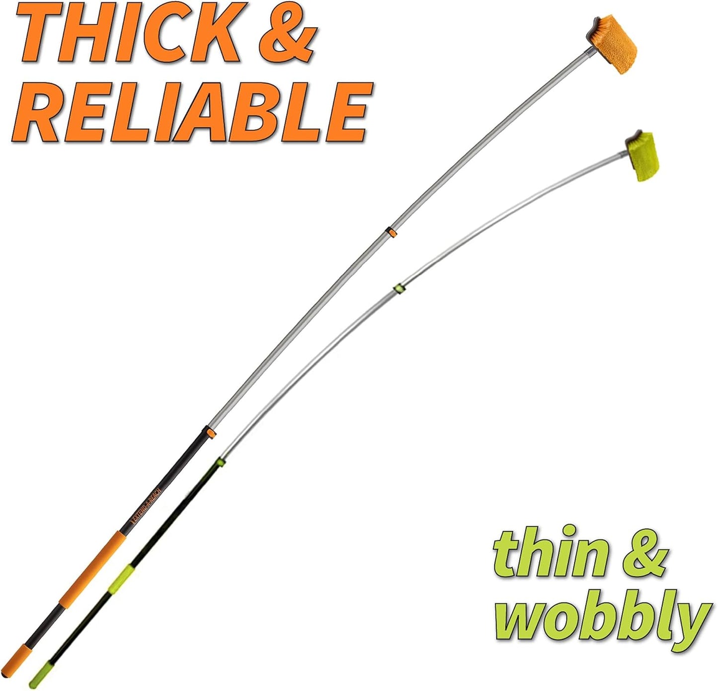 20 Foot High Ceiling Duster Kit and Scrub Brush with 4-12 ft Extension Pole // Telescoping Duster, Window Squeegee and Cobweb Duster with Extension Pole // Interior and Exterior House Cleaning Brushes