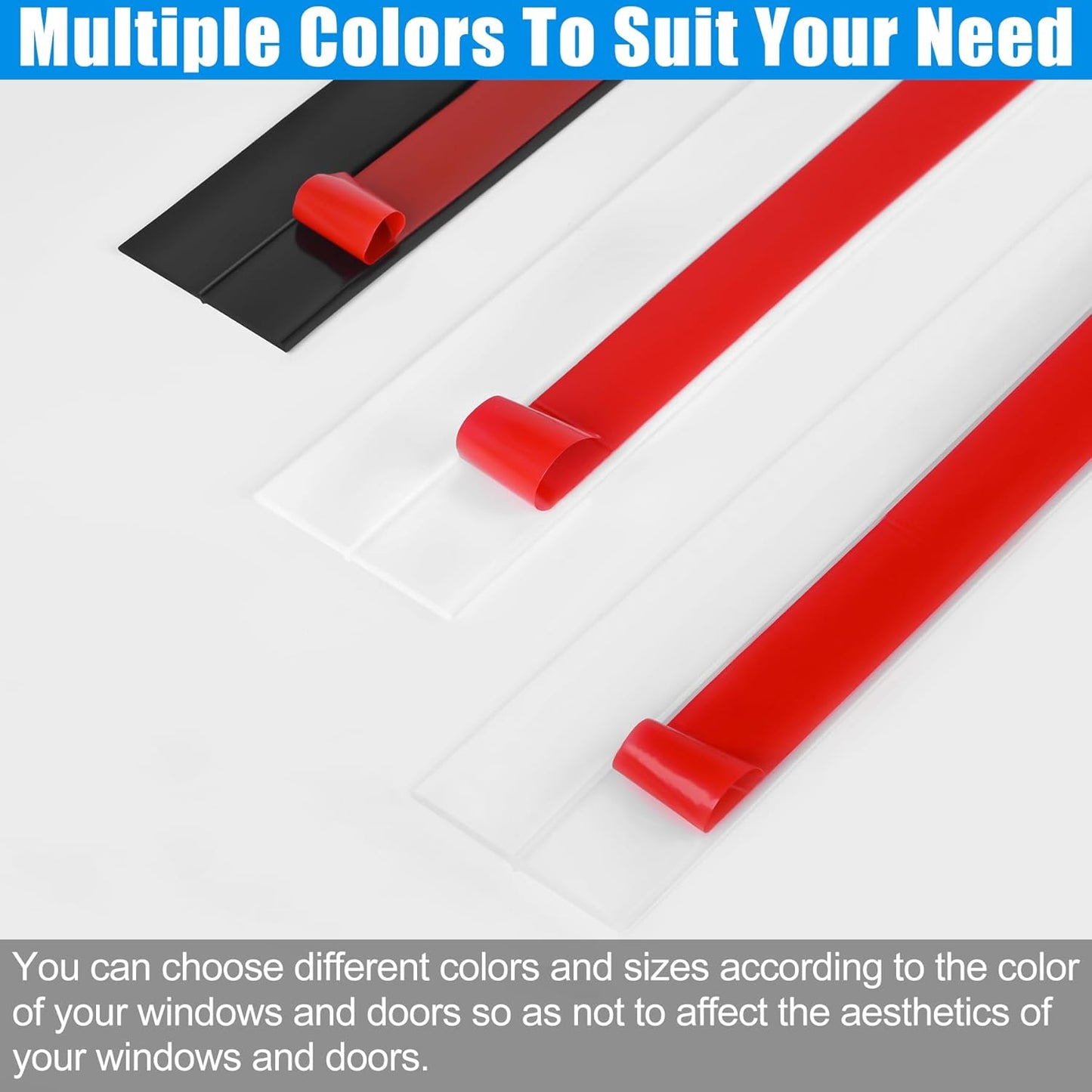 Draft Seal Tape for Doors and Windows 2 in x 20 Ft Silicone Weather Stripping Extra Thick 2mm Door Seal Strip with Strong Adhesive Draft Insulation Stopper Side Seal - Clear