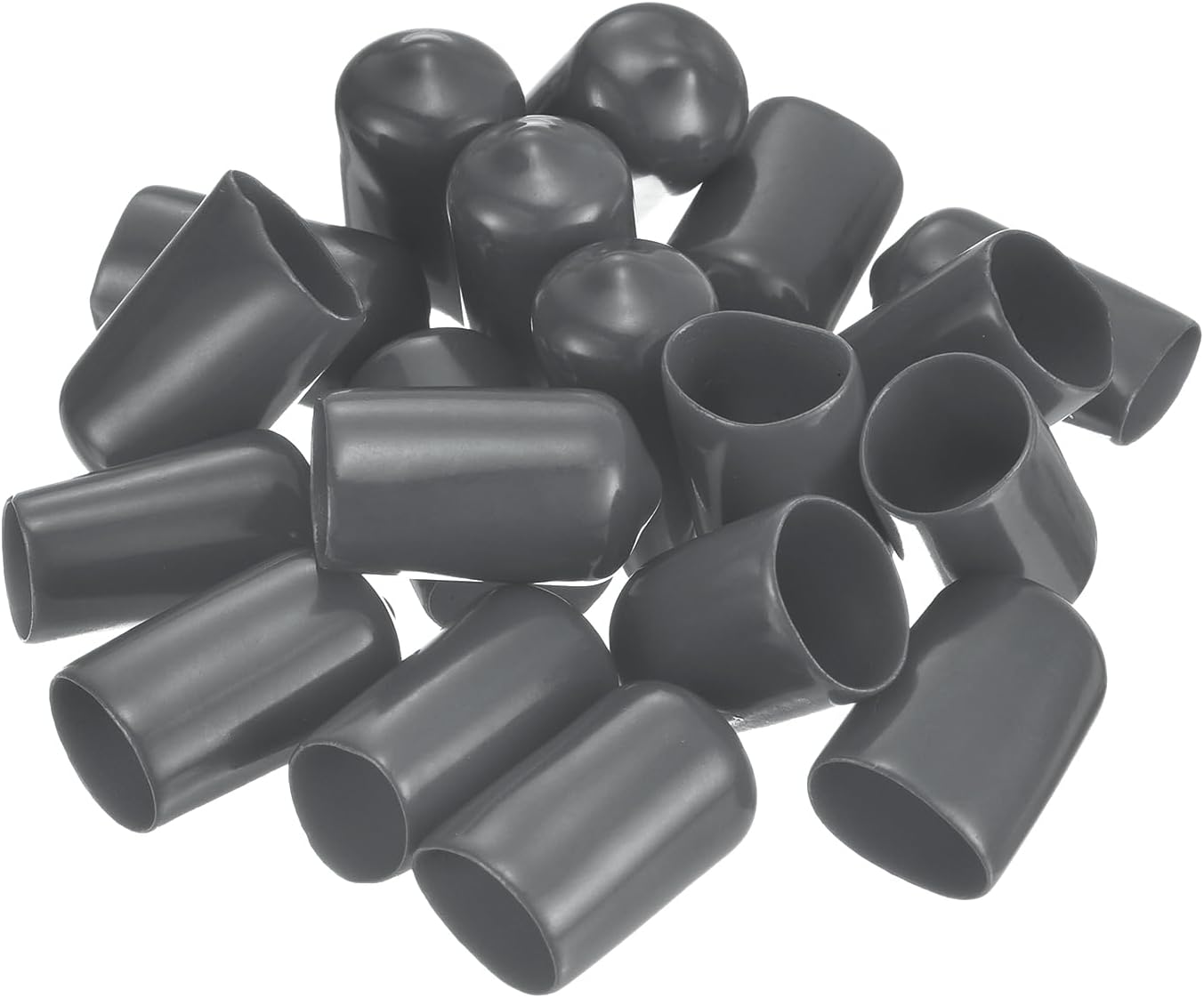 uxcell 20pcs Rubber End Caps 12.5mm(1/2 inch) ID Vinyl Round Tube Bolt Cap Cover Thread Protectors Dark Grey