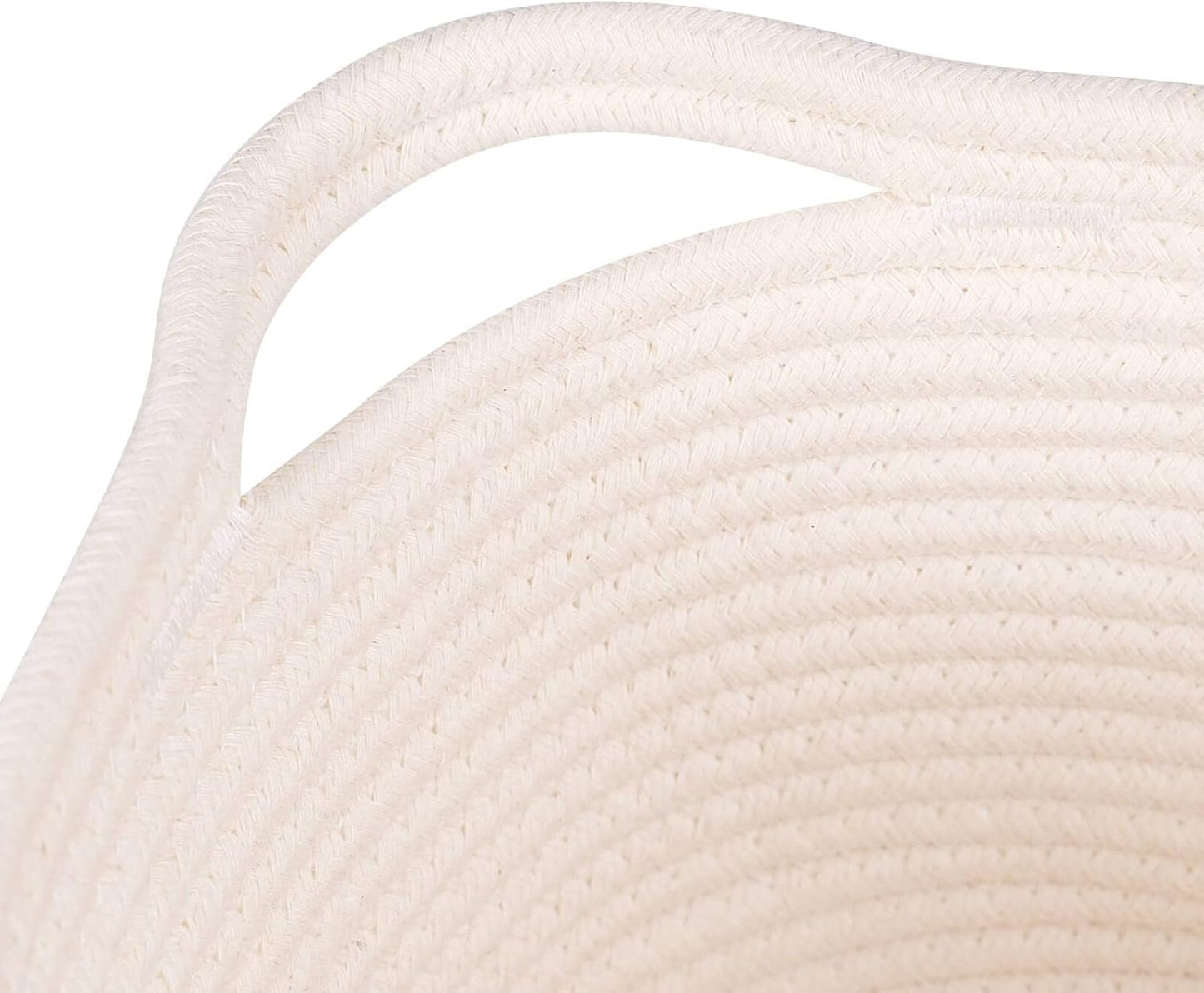 Medium and Large Woven Basket//With Handle, Used for Toys and Fabric Storage Basket used for Storing xl Storage Box, Decorative Storage Box Room 2pack (13L*9W*7H White, L13×W9×H7)